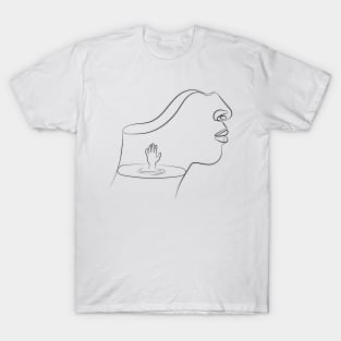 Drowning in Silence | One Line Drawing | One Line Art | Minimal | Minimalist T-Shirt